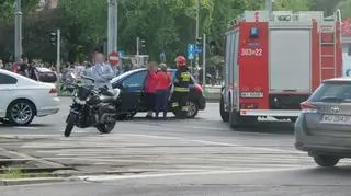 Zderzenie auta z motocyklem