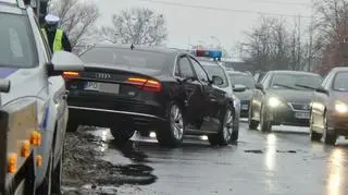 Zderzenie audi i hondy