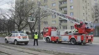 Akcja straży pożarnej przy Anielewicza