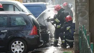 Pożar samochodu na Mokotowie 