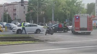 Zderzenie auta z motocyklem