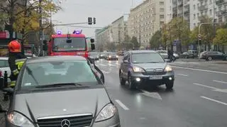 Zderzenie osobówki z tramwajem