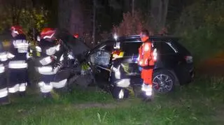 Auto rozbiło się na Wielickiej