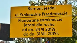 Remont na Krakowskim Przedmieściu