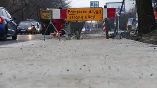 Układanie chodników na Wólczyńskiej