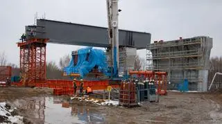 Konstrukcja stalowa na bielańskiej podporze, 17 marca 2009