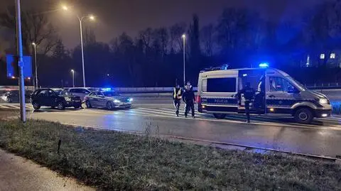 Zderzenie z radiowozem na Wisłostradzie 