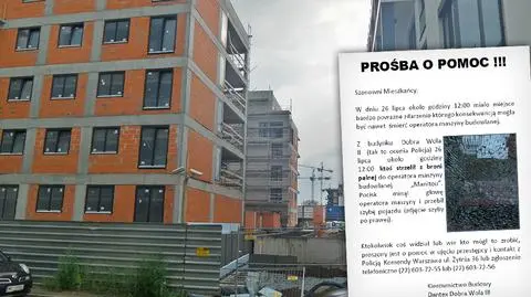 Strzały do koparki na budowie? "Pocisk minął głowę operatora"