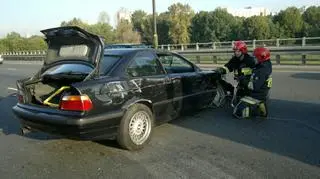 BMW dachowało w Dolinie Służewieckiej