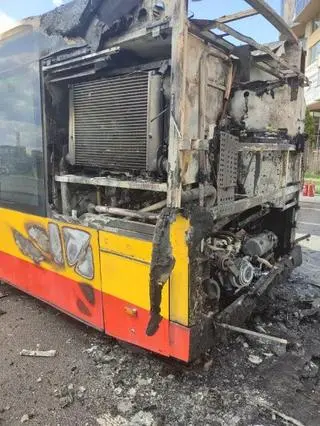 Pożar autobusu na Ursynowie