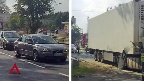 Trakt Brzeski: zderzenie dwóch tirów i utrudnienia