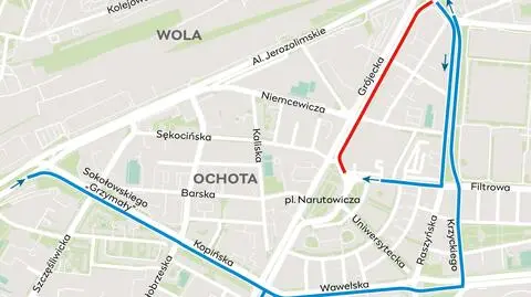 Prace drogowe na głównej arterii Ochoty