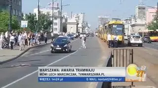 "Tramwaj jadący w kierunku centrum uległ uszkodzeniu"