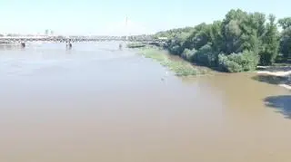 Widok na zalaną plażę