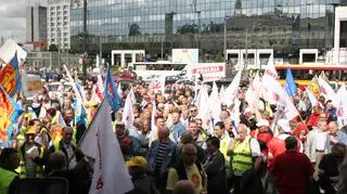 Protest przed ratuszem