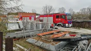 Akcja straży pożarnej w miejscości Zakręt