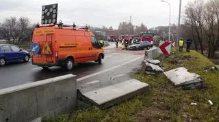 Wypadek na zjeździe z Trasy Toruńskiej