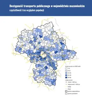 Dostępność transportu publicznego na Mazowszu