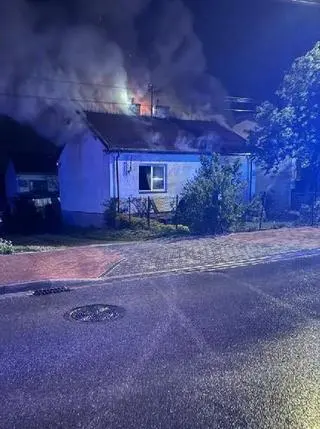 Pożar domu w Turowie 