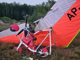 Wypadek pilota motolotni pod Żyrardowem