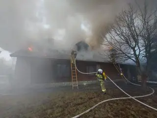 Pożar w miejscowości Ładzyń