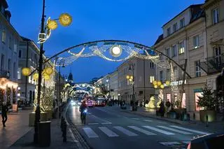 Świąteczna iluminacja na Trakcie Królewskim