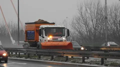 Sypnęło śniegiem w Warszawie