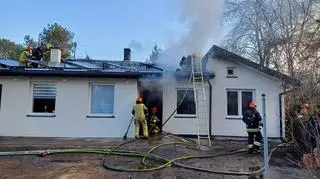 Pożar domu na Targówku