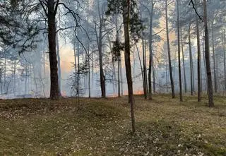 Pożar na dawnym poligonie, samolot gaśniczy w akcji