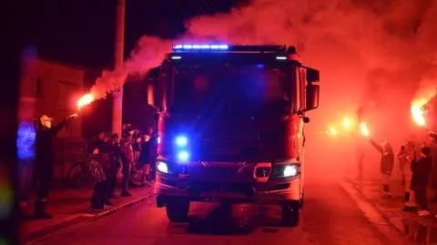 Powitanie nowego wozu gaśniczego dla OSP Talubska