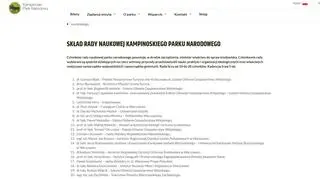 Skład Rady Naukowej Kampinoskiego Parku Narodowego