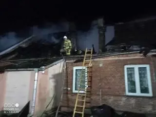 Pożar budynku socjalnego w miejscowości Strupczewo Duże