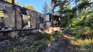 Pożar opuszczonych budynków szpitala w Ząbkach 