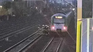 Potrącenie przez pociąg w Pruszkowie