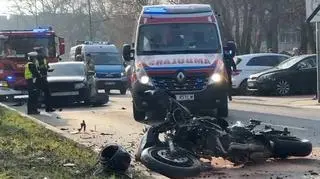 Zderzenie z udziałem motocyklisty 