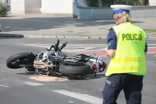 Wypadek z udziałem motocyklisty