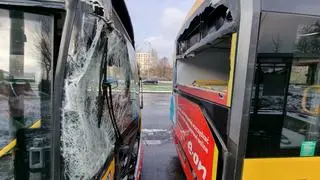 Kolizja autobusów w Dolinie Służewieckiej