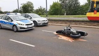 Wypadek z udziałem motocyklisty 