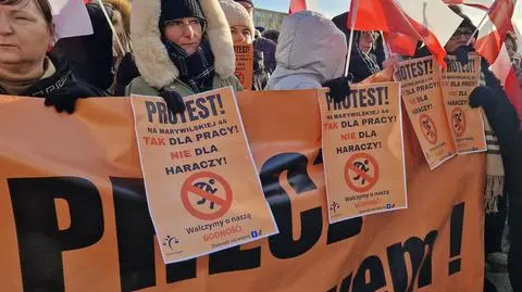 Protest kupców przed ratuszem