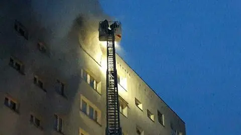Spłonęło mieszkanie na 10. piętrze, ewakuowano kilkanaście osób