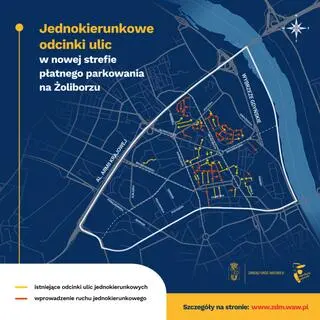 Jednokierunkowe ulice po wdrożeniu SPPN na Żoliborzu