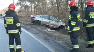 Zjechał z drogi, wpadł do lasu