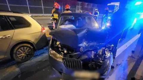 Zderzenie czterech samochodów na S2