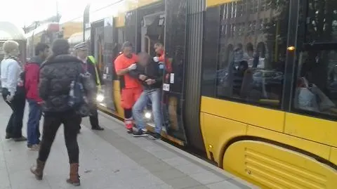 Pijany mężczyzna zablokował ruch tramwajowy na Mokotowie