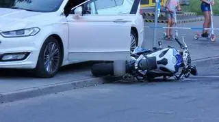 Wypadek z udziałem motocyklisty