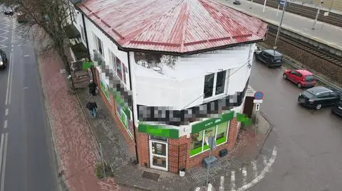 Okolice sklepu, w którym doszło do napadu