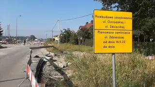 Rozkopane skrzyżowanie Ostródzkiej i Zdziarskiej