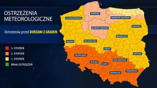 Ostrzeżenia meteorologiczne przed burzami z gradem