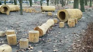 Naturalny plac zabaw w Parku Bródnowskim