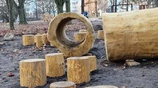 Naturalny plac zabaw w Parku Bródnowskim